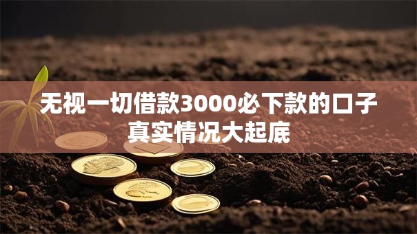 无视一切借款3000必下款的口子真实情况大起底 无视一切借款3000必下款的口子真实情况大起底