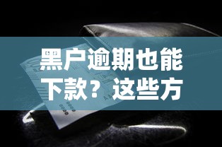 黑户逾期也能下款?这些方法帮你解决资金难题! 黑户逾期也能下款?这些方法帮你解决资金难题!
