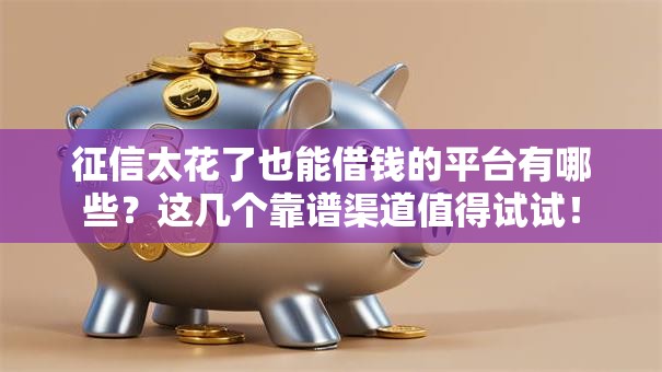 征信太花了也能借钱的平台有哪些?这几个靠谱渠道值得试试! 征信太花了也能借钱的平台有哪些?这几个靠谱渠道值得试试!