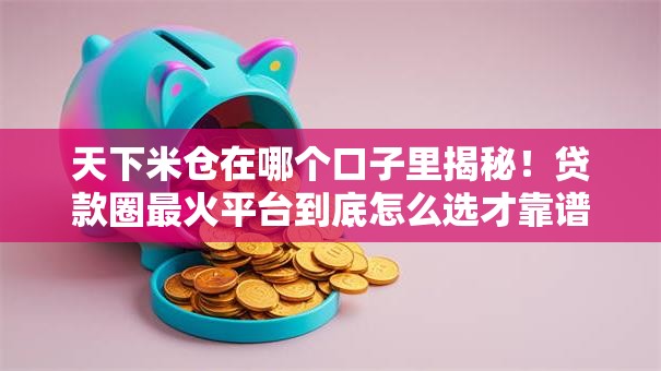 天下米仓在哪个口子里揭秘！贷款圈最火平台到底怎么选才靠谱？