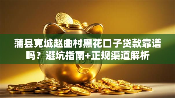 蒲县克城赵曲村黑花口子贷款靠谱吗？避坑指南+正规渠道解析