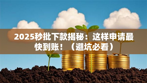 2025秒批下款揭秘:这样申请最快到账!(避坑必看) 2025秒批下款揭秘:这样申请最快到账!(避坑必看)