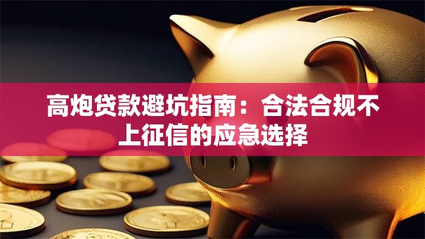 高炮贷款避坑指南:合法合规不上征信的应急选择 高炮贷款避坑指南:合法合规不上征信的应急选择