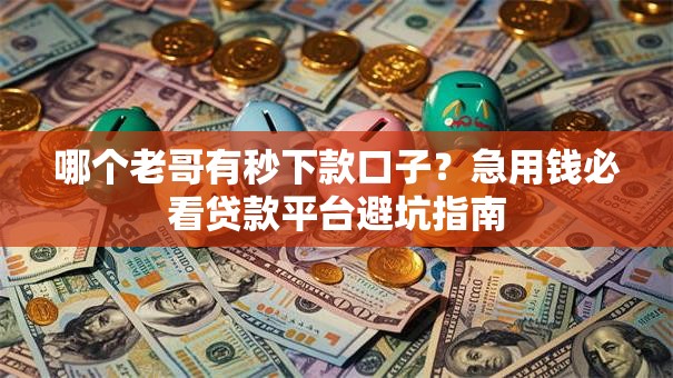 哪个老哥有秒下款口子?急用钱必看贷款平台避坑指南 哪个老哥有秒下款口子?急用钱必看贷款平台避坑指南