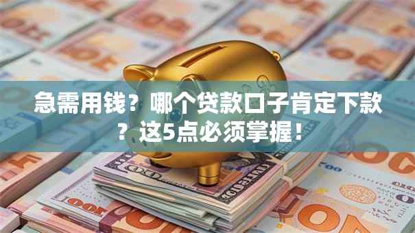 急需用钱?哪个贷款口子肯定下款?这5点必须掌握! 急需用钱?哪个贷款口子肯定下款?这5点必须掌握!