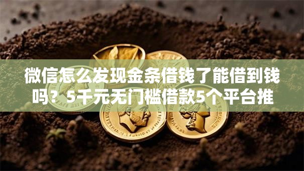 微信怎么发现金条借钱了能借到钱吗？5千元无门槛借款5个平台推荐