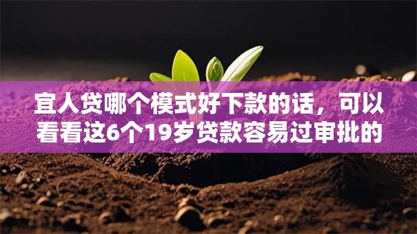 宜人贷哪个模式好下款的话，可以看看这6个19岁贷款容易过审批的软件