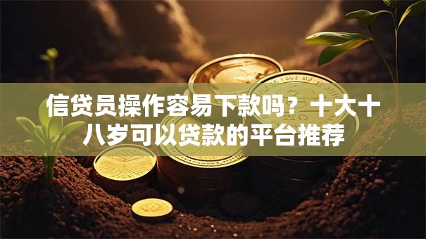 信贷员操作容易下款吗？十大十八岁可以贷款的平台推荐