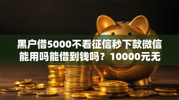 黑户借5000不看征信秒下款微信能用吗能借到钱吗？10000元无门槛借款6个平台推荐