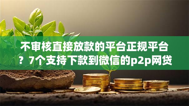 不审核直接放款的平台正规平台？7个支持下款到微信的p2p网贷平台