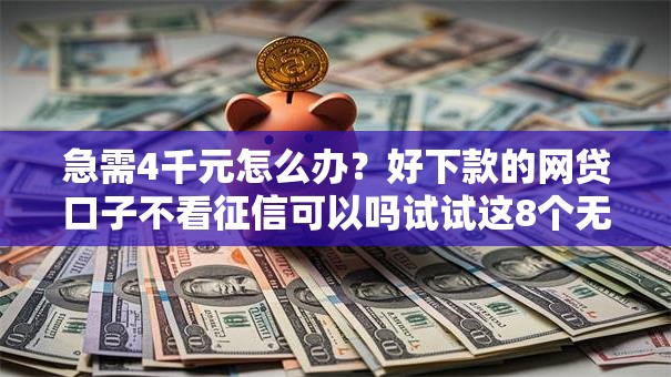 急需4千元怎么办？好下款的网贷口子不看征信可以吗试试这8个无门槛平台