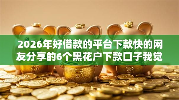 2026年好借款的平台下款快的网友分享的6个黑花户下款口子我觉得不错！
