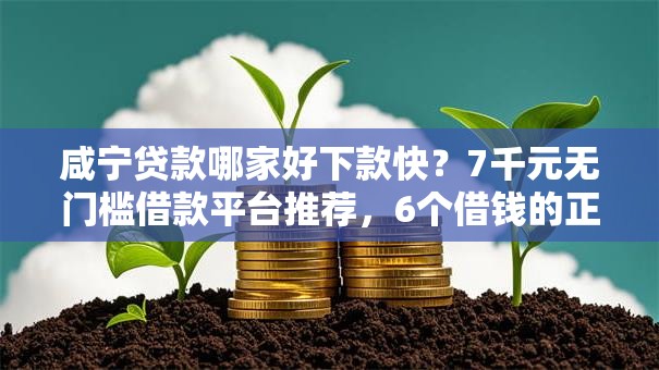 咸宁贷款哪家好下款快？7千元无门槛借款平台推荐，6个借钱的正规平台盘点