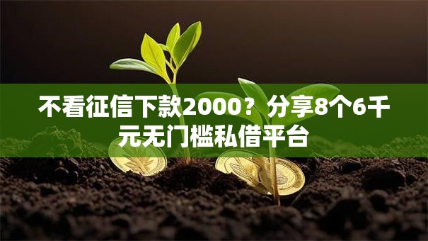 不看征信下款2000？分享8个6千元无门槛私借平台