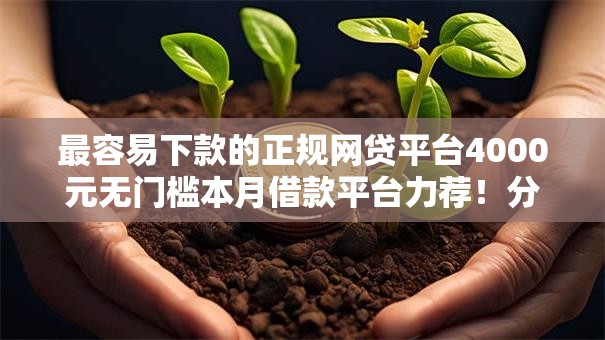 最容易下款的正规网贷平台4000元无门槛本月借款平台力荐！分享小额网贷口子4000元无门槛借款