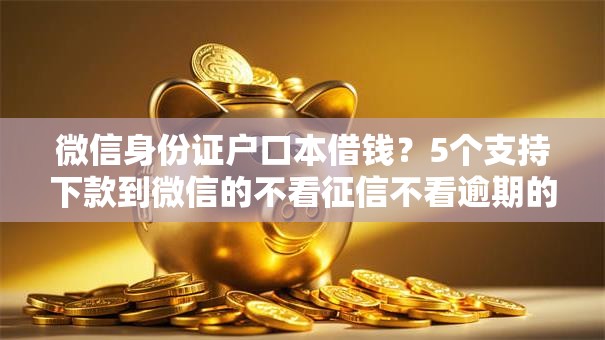 微信身份证户口本借钱？5个支持下款到微信的不看征信不看逾期的借钱平台