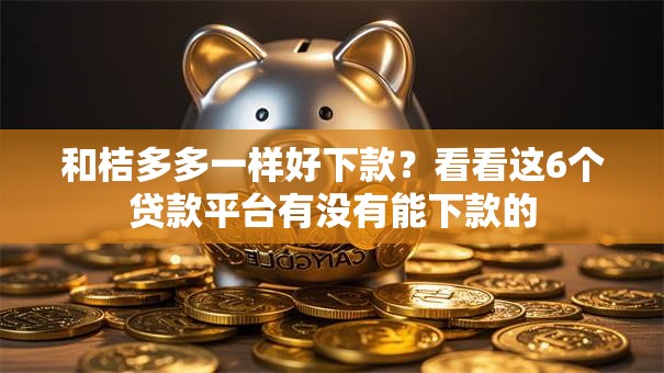和桔多多一样好下款？看看这6个贷款平台有没有能下款的