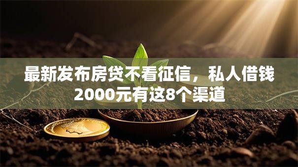 最新发布房贷不看征信，私人借钱2000元有这8个渠道