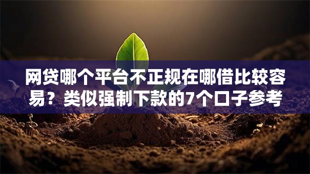 网贷哪个平台不正规在哪借比较容易？类似强制下款的7个口子参考