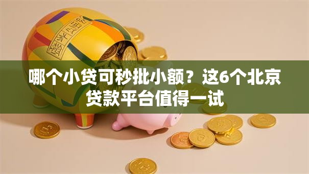 哪个小贷可秒批小额？这6个北京贷款平台值得一试