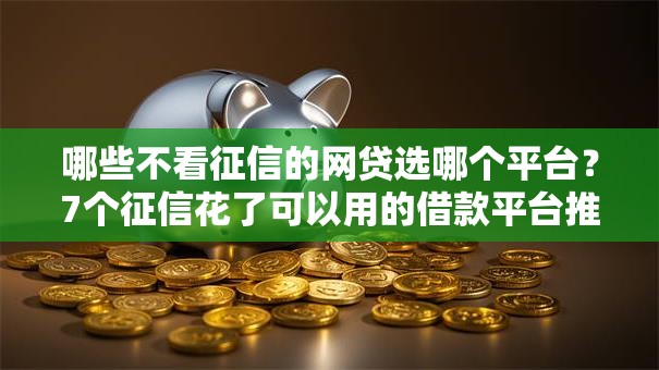 哪些不看征信的网贷选哪个平台？7个征信花了可以用的借款平台推荐