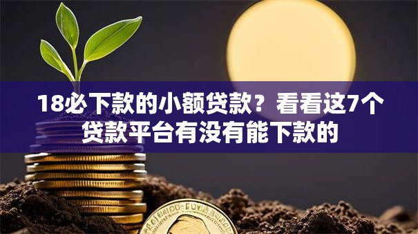 18必下款的小额贷款？看看这7个贷款平台有没有能下款的