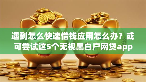 遇到怎么快速借钱应用怎么办？或可尝试这5个无视黑白户网贷app