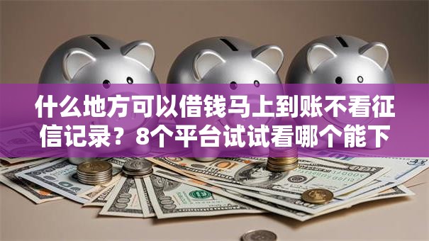 什么地方可以借钱马上到账不看征信记录？8个平台试试看哪个能下款