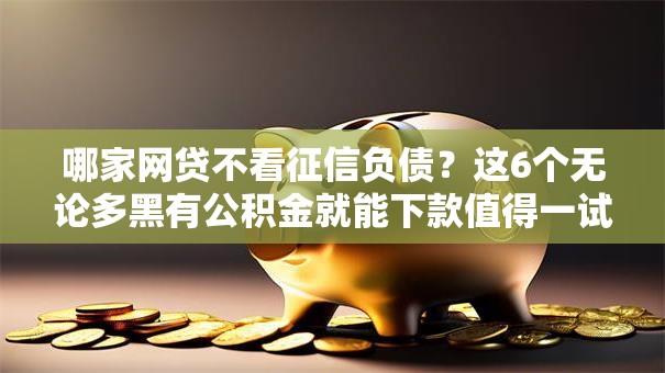 哪家网贷不看征信负债？这6个无论多黑有公积金就能下款值得一试