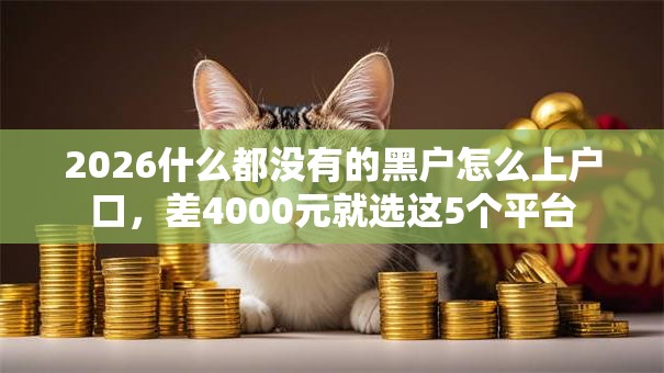 2026什么都没有的黑户怎么上户口，差4000元就选这5个平台