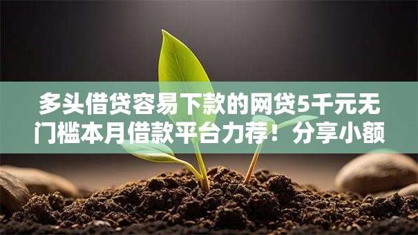 多头借贷容易下款的网贷5千元无门槛本月借款平台力荐！分享小额网贷口子5千元无门槛借款