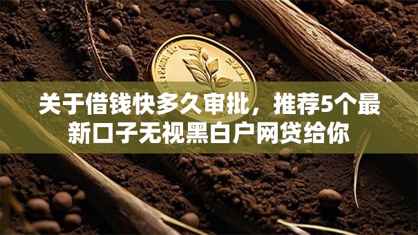 关于借钱快多久审批，推荐5个最新口子无视黑白户网贷给你