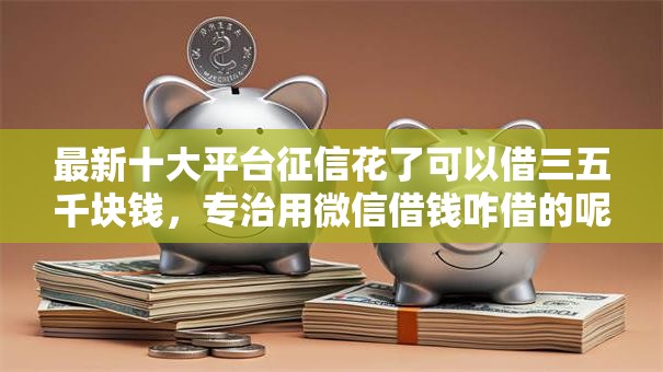 最新十大平台征信花了可以借三五千块钱，专治用微信借钱咋借的呢