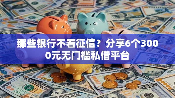 那些银行不看征信？分享6个3000元无门槛私借平台