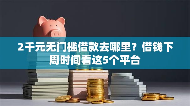 2千元无门槛借款去哪里？借钱下周时间看这5个平台