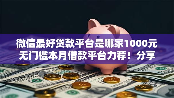 微信最好贷款平台是哪家1000元无门槛本月借款平台力荐！分享小额网贷口子1000元无门槛借款