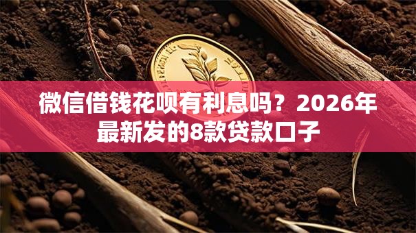 微信借钱花呗有利息吗？2026年最新发的8款贷款口子