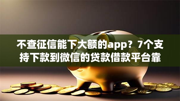 不查征信能下大额的app？7个支持下款到微信的贷款借款平台靠谱