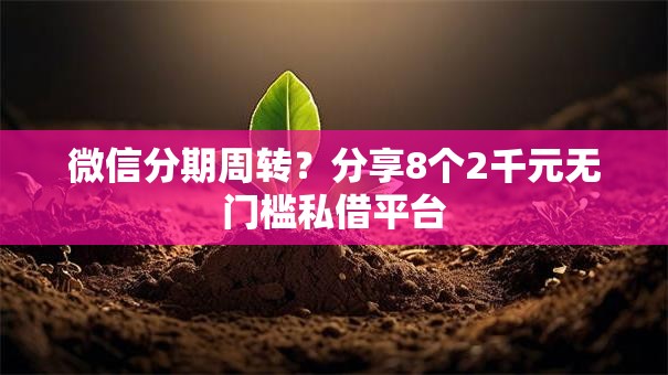 微信分期周转?分享8个2千元无门槛私借平台 微信分期周转?分享8个2千元无门槛私借平台