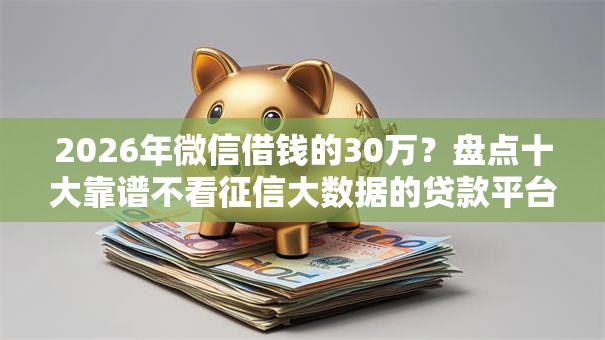 2026年微信借钱的30万？盘点十大靠谱不看征信大数据的贷款平台