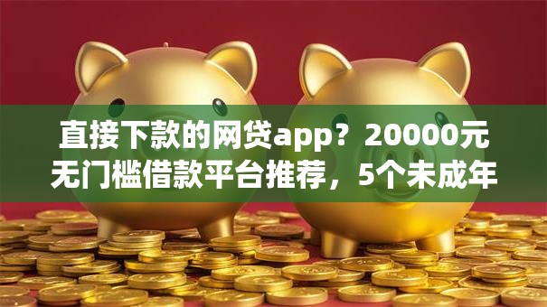 直接下款的网贷app？20000元无门槛借款平台推荐，5个未成年借钱平台盘点