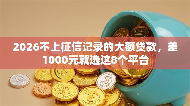 2026不上征信记录的大额贷款，差1000元就选这8个平台