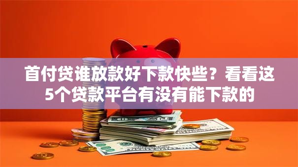 首付贷谁放款好下款快些？看看这5个贷款平台有没有能下款的
