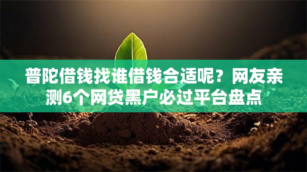 普陀借钱找谁借钱合适呢？网友亲测6个网贷黑户必过平台盘点