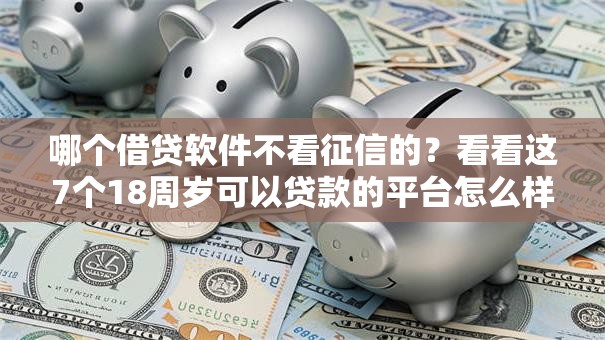 哪个借贷软件不看征信的？看看这7个18周岁可以贷款的平台怎么样
