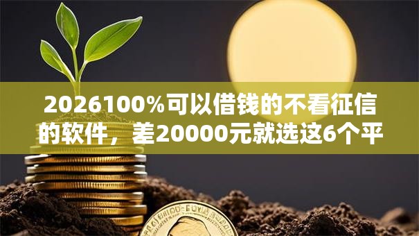 2026100%可以借钱的不看征信的软件，差20000元就选这6个平台