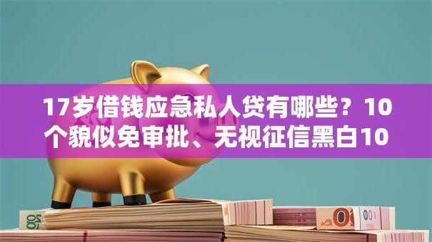 17岁借钱应急私人贷有哪些？10个貌似免审批、无视征信黑白100%秒下网贷口子合集