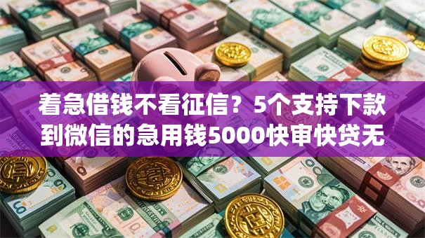 着急借钱不看征信？5个支持下款到微信的急用钱5000快审快贷无需征信app
