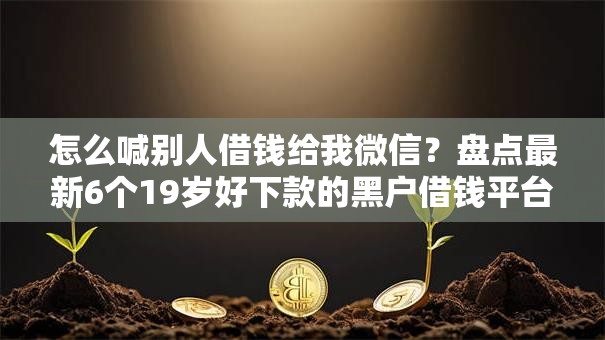 怎么喊别人借钱给我微信?盘点最新6个19岁好下款的黑户借钱平台 怎么喊别人借钱给我微信?盘点最新6个19岁好下款的黑户借钱平台