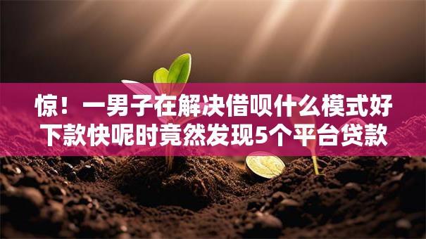 惊！一男子在解决借呗什么模式好下款快呢时竟然发现5个平台贷款利息低，事后分享了出来